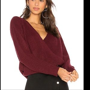 Minkpink Carmen wrap front sweater